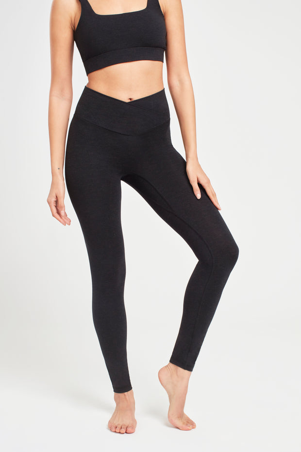 Wrap Leggings - Marl Black