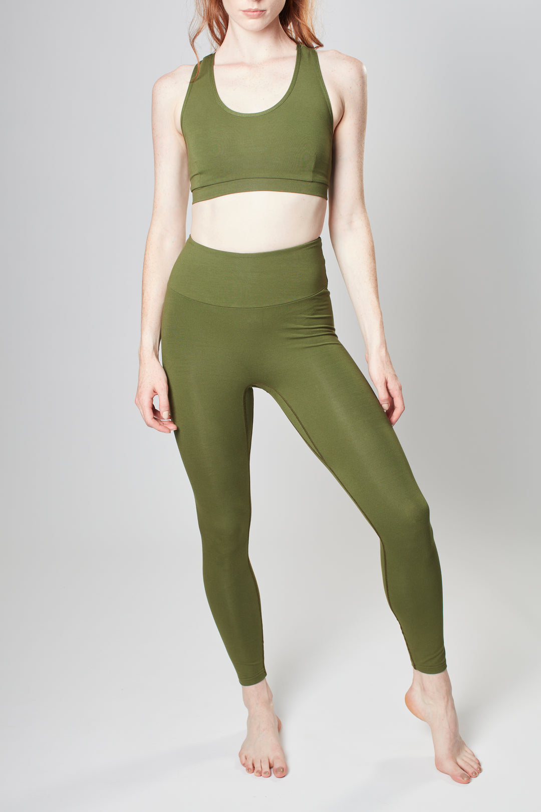 High Waisted Leggings Earth Khaki S ma Sportswear